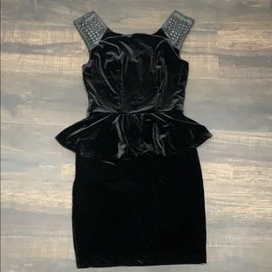 Guess velvet studded black mini dress